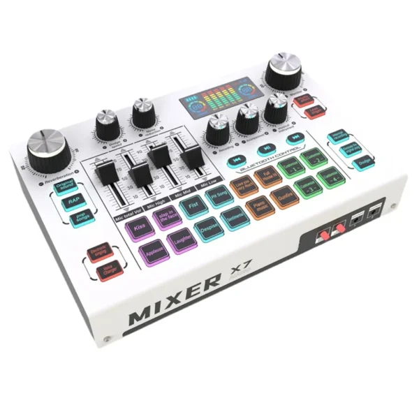 B27B X7 Live Streaming Sound Card Voice Changer DJ Mixer Effects For PC Smartphone Computer Audio Interface Console Card