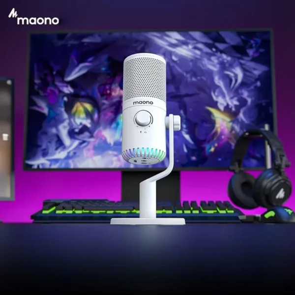 Manon DM 30RGB Microphone Desktop Gaming Voice Recording Box Live Streaming Device Noise Reduction USB Receiver Flash Microphone - Image 2
